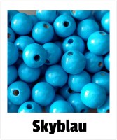 Holzperlen 14mm skyblau